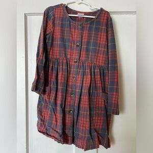 Hanna Andersson Plaid Flannel Dress with Pockets